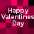 Pixelated text 'Happy Valentines Day' repeated across a of magenta and black squares with no visible animation changes