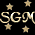 Pixelated golden stars and text on black background with gray corner, featuring 'SGN' and 'BON' lettering.