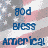 A 48x48 pixel animated buddy icon featuring the phrase "god bless America" over a faded American flag background, displayed in a contact sheet with three visible frames showing slight variations.