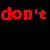 Red pixelated text on black background forms 'don't drink the water' with central red square containing black 'water' text.