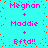 Pixelated cyan background with pink text and red dots forming a repeating pattern of names and symbols.