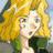 A 48x48 pixel buddy icon featuring a cartoon character with yellow hair on the left and text elements on the right, displayed as part of an animated contact sheet.