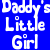 Static pixelated icon with white text on solid blue background reading "Daddy's Little Girl" in three lines.
