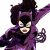 A pixelated animated contact sheet showing a DC Comics character in purple costume with bat-like mask on left and green text logo on right.