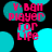 Pixelated text 'V-Ball Player for Life' in pink on black background with cyan circles, animated as static image.