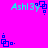 Pixelated cyan text "Ashl3y" with blue square-dot symbols on a bright pink background, arranged in repeating patterns