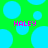 Green background with scattered light blue circles and two instances of pink text reading HALEY.