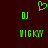 Green pixelated text and symbols on dark red background: two 'DJ' labels above 'WIGGY' text with a heart symbol above center.