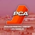 Pixelated orange object resembling a shoe or boot with white text 'RCA' overlaid on a pinkish-red background.