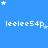 Blue background with white stars and repeated text 'leeele54p' in pixelated font across the image.