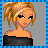 Pixel art of a female character with blonde hair, black off-shoulder top, and blue jeans; text "Nicky" appears below the figure.