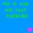 Blue background with green pixelated text reading "Me & him will last FOREVER" and two heart symbols, one pink and one purple.