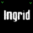 12 identical each displaying the word 'Ingrid' in white pixelated text on a black background with green borders and scattered small green heart shapes
