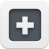 A static square icon with rounded corners featuring a white plus sign centered on a dark gray background, surrounded by a light gray border.