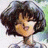 Pixelated anime-style character with short dark hair and light skin, wearing a white top, positioned next to black background with white text.