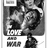 Black-and-white pixelated image of two people embracing, with partial text 'LOVE' visible below them.