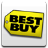 Yellow tag-shaped icon with black text reading BEST BUY, set against a white background with gray border.