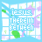 Pixelated icon with repeated text "JESUS THEREIN BETWEEN" over a background, green shapes below the text