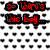 Pixelated red text on a black-and-white heart-patterned background with gray corner, displaying sequential phrases.