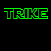 Green 'TRIKE' text in various styles and line patterns on black background with partial gray area.