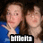 Two women in blue shirts pose with hands near faces; text overlays change from 'billotta' to '10 death' and a play button appears.