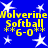 Blue background with white stars and yellow text reading "Wolverine Softball 6-0" repeated in a pattern
