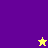 A static image with a purple upper-left section, yellow lower-left section, and brown right section. A small yellow star appears in the purple area while a larger purple star is positioned at the bottom of the yellow area.