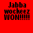 Red background with black text reading "Jabba wocheez WON!!!!!" in four , each showing a white horizontal bar over different lines of text