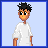 Pixel art of 25 icons with light blue backgrounds, featuring two distinct character sprites and text phrases 'i like your pants' and 'around your feet' in blue pixelated font