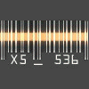 A four- shows a person with long dark hair, a barcode-like pattern, and text elements including 'X5', '536', 'smart alee', and 'Dark Angel' on a yellow background