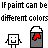 Pixel art icons of smiling faces with arms, each holding a paintbrush in different colors above gray containers, arranged in with text below