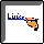 Pixelated hand holding yellow pen, blue text 'Liu' on gray background with white border, multiple variations of text length and hand position.