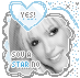 nine identical pixelated images featuring a person with light hair, each topped with a blue heart containing 'YES!' text and labeled 'SOUL STAR' or 'LOU GLOSS' below