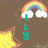 A pixelated rainbow arches over two white clouds on a brown background, with yellow stars below; text changes from 'ALLY' to 'IT'S A KYLEE THING'.