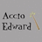 Static image shows text 'Accio Edward' with a hammer icon on gray background, repeated in three positions.