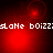 Red-toned pixelated animation with repeating text and shifting circular light effects across four