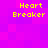 Four identical pixelated text displays reading 'Heart Breaker' in yellow on a purple-pink gradient background.