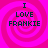 Four identical display 'I LOVE FRANKIE' text over pink spiral backgrounds with no visible animation changes