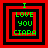 Four identical pixel-art display "I LOVE YOU CIARA" in green text on black, framed by red and black borders with varying inner square arrangements
