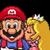 Pixel art of Mario and Princess Peach in a side-by-side pose with text overlay.