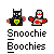 Pixel art buddy icons with two characters: a black bat-like figure and a red-and-white figure, displayed in above text labels