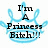 Pixelated blue splash graphic with black text reading "I'm A Princess Bitch!!!" on white background.