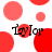 Red and pink circular shapes on white background with repeated text 'Taylor' in black serif font.