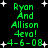 Green pixelated text on black background with white stars, displaying 'Ryan And Alison 4eva! 4-6-08' in two vertical