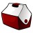 Pixelated icon of a red and white container with dark accents, viewed from an angled perspective against a plain background.