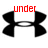 Black Under Armour logo with red text above it; text changes from 'under' to 'armor' to 'football' across frames.