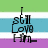 A pixelated image with horizontal color bands displaying fragmented text phrases across multiple sections.
