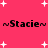 A static image with a bright pink background featuring scattered white plus signs and repeated black text reading "~Stacien~" in two
