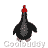 Animated contact sheet of a cartoon penguin character in 16 sequential frames showing walking motion with red comb, black body, white belly, and gray feet on transparent background.