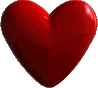 Nine red heart shapes arranged in a on a gray background, each heart with a glossy surface and subtle shading